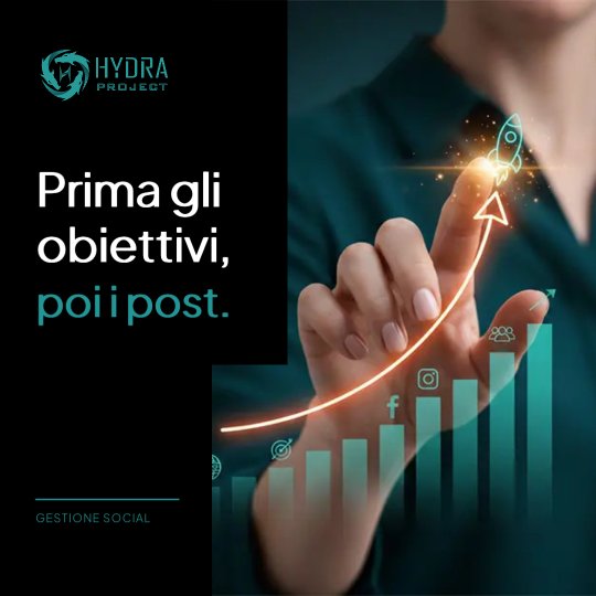 Social post designed by Synapis: Prima gli obiettivi, poi i post.