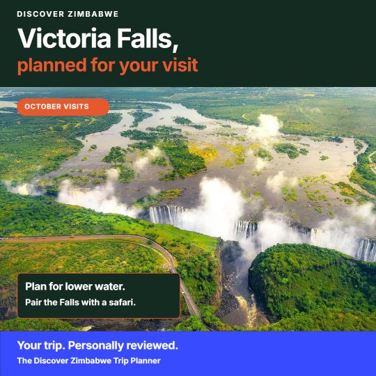 Social post designed by Synapis: Victoria Falls, planned for your visit