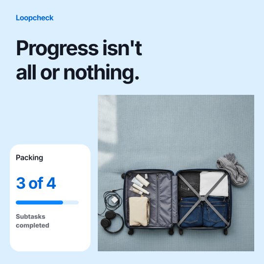 Instagram post designed by Synapis: Progress isn't all or nothing.