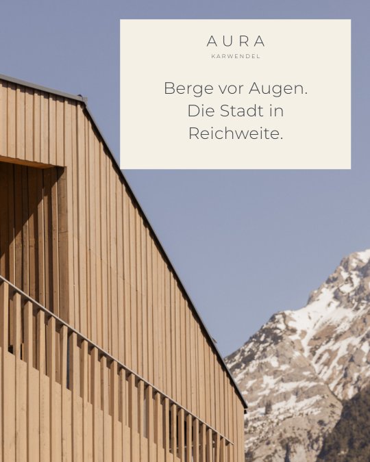 Social post designed by Synapis: Berge vor Augen. Die Stadt in Reichweite.
