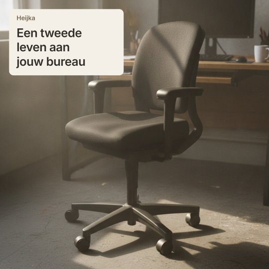 Social post designed by Synapis: Een tweede leven aan jouw bureau