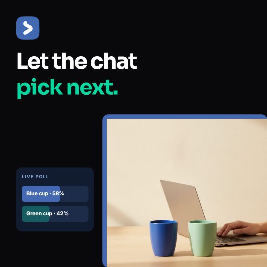 Social post designed by Synapis: Let the chat pick next.